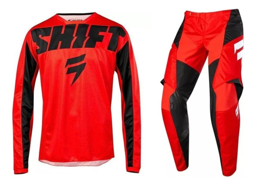 Conjunto Motocross Enduro Shift Whit3 Con Guantes