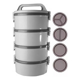 Conjunto 4 Marmitas Térmica Plástica Termopratos 1,5l Tekcor