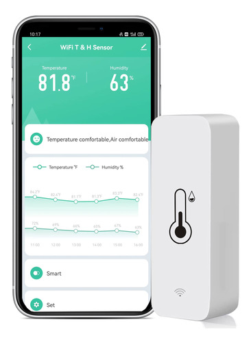 Sensor De Humedad Y Temperatura Wifi: Monitor Inalámbrico .