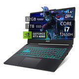 Computador Portatil Gamer Msi Cyborg Negra 15.6 Intel Core I7 12650h 32gb Ram 1 Tb Ssd Nvidia Geforce Rtx 4060 8gb 144hz 1920x1080px Windows 11 Home