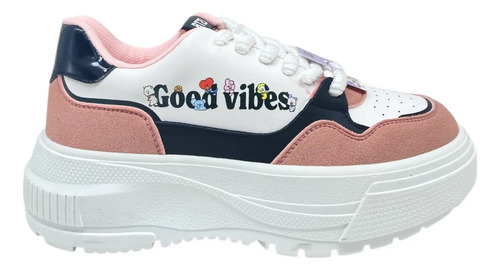 Tenis Yuyin Para Mujer Diseño Bt21 Good Vibes Plataformas