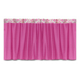 01 Cortina De Pia 2,20m X 75cm - Poá / Bolinha Cor Flower Pink