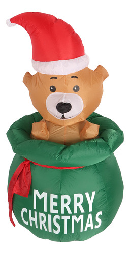 Oso Inflable Navideño De 1,5 M, Precioso En Bolsa De Regalo