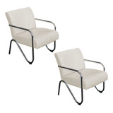 Kit 2 Poltrona Cadeira Decorativa Sara Sala Recepção Luxo 