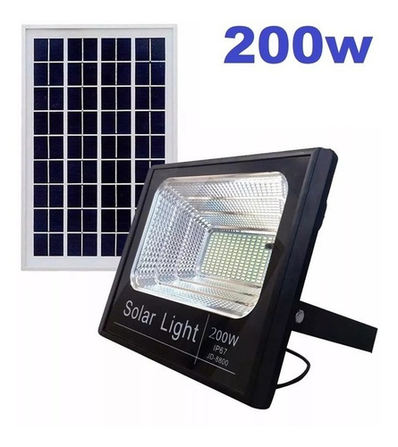 Refletor Ecologico 200w Led Placa Solar 6500k Ip67*