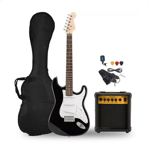 Combo Guitarra Electrica Rock + Amplificador 15w Accesorios