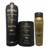 Kit Bekim Argán 4 Oils Shampoo 1.2l+máscara+crema De Peinar 
