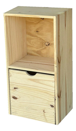 Juguetero Organizador Repisa Cubo 40 Cm Madera Cajon Rueda