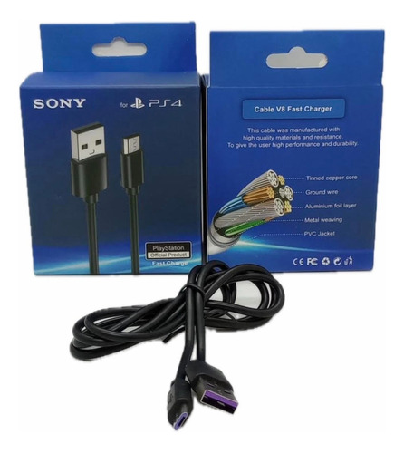 Cable De Carga Para Joystick Dualshock 4 Sony V8