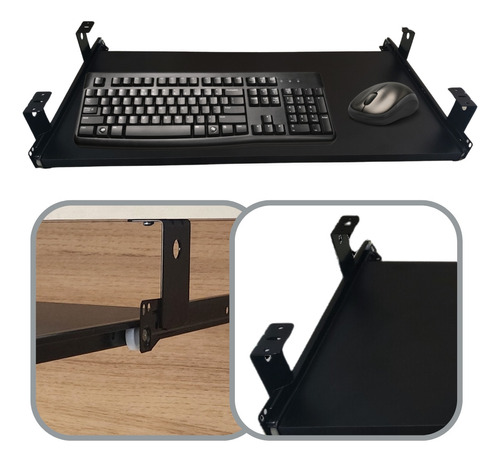 Corrediça Para Teclado Com Prateleira Kit