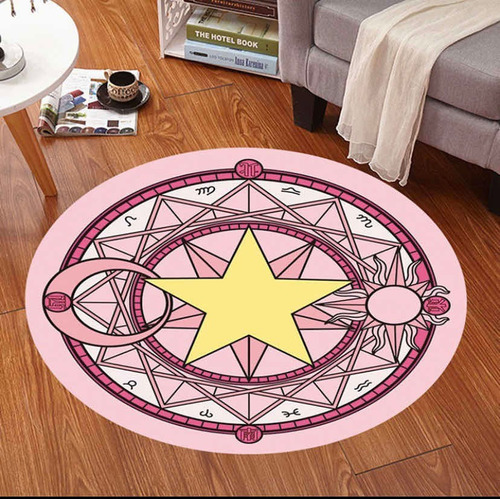 Alfombra De Living Sakura Card Captor 160cm Diametro