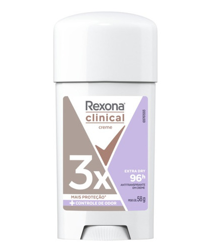 Antitranspirante Clinical Extra Dry Creme 58g Rexona