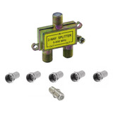 Conector Coaxial Rg6 + Splitter + Union 