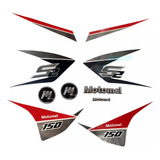 Kit De Calcos Completo Motomel Cg 150 S2 Rojo/gris Original