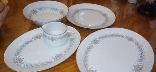 Antigua Vajilla Bandejas Ensaladera Porcelana Tsuji 5 U N731