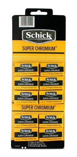 Schick Super Chromium/ 4 Display, 120 Hojas Afeitar + Envío 