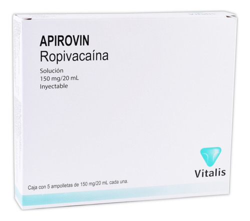 Ropivacaína Apirovin 7.5 Mg / Ml Caja 5 Ampolletas Vitalis