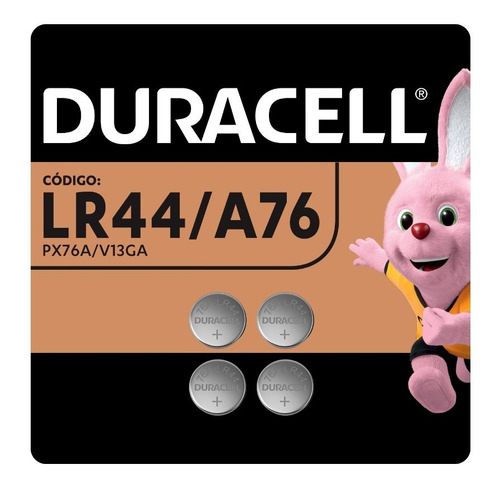 Pilha Moeda Lr44 / A76 Duracell Com 4 Unidades