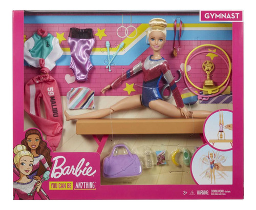 Muñeca Barbie Gimnasta Barra De Equilibrio Gjm72