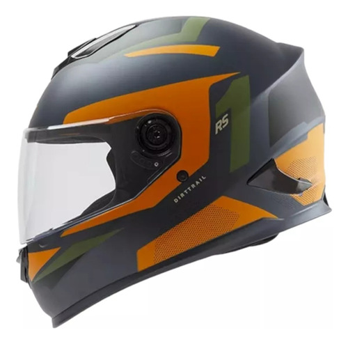 Casco Integral Hawk Rs1 Dirt Trail Talle Xl Naranja Satinado