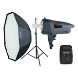 Kit Flash Estudio Visico 300w Soft Octo120cm Pie P/ Newborn