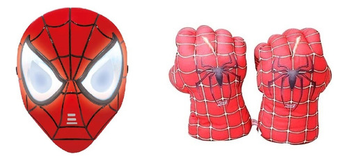 Combo Mascara Spiderman + Puños Guantes Acolchados