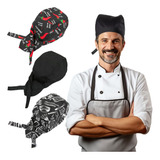 Gorro Chef, Cocinera, Mesero Algodón Gorras 3 Piezas