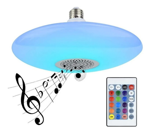 Lampara Led Rgb Con Parlante Bluetooth Control Remoto 24w