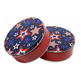 Latas De Galletas Premium Americana Con Tapa | Diseño Rojo B