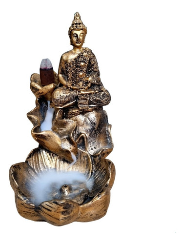 Porta Incenso Cascata E Vareta Fumaça Invertida Buda Hindu