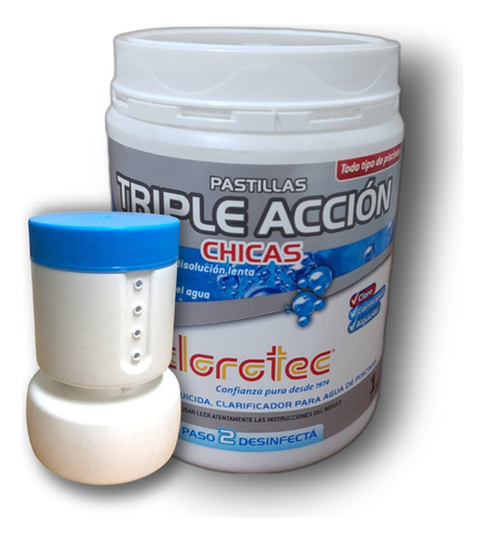 Pastillas Triple Accion Clorotec Chicas 50gr + Boya