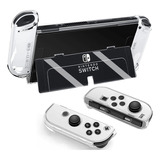 Vanjunn Clear Case Para Nintendo Switch Oled, 3 En 1 Fund...