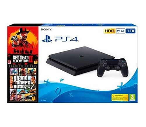 Sony Consola Ps4 Slim 1tb + Red Dead Redemption 2 + Gta V 