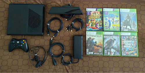 Xbox 360 E 250 Gb Negro + Kinect + Diadema + 6 Juegos