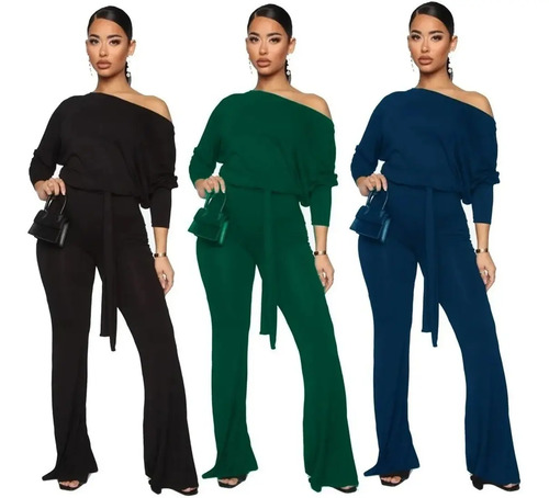 Enterizo Palazzo Color Negro Fiesta Premium! Sexy Mujer,coct