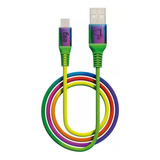 Cabo Micro Usb Rainbow Recarga Sincronização 1 Metro M510rb