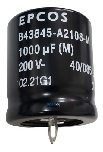 2x Capacitor Eletrolítico 1000uf 200v Epcos B43845-a2108-m