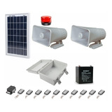 Kit Sirena Solar Alarma Vecinal Con Luz Estrobo 10 Controles