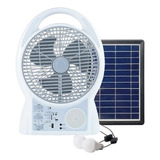 Ventilador Solar 6 En 1 Velocidad Regulable Radio Fm Luz Led