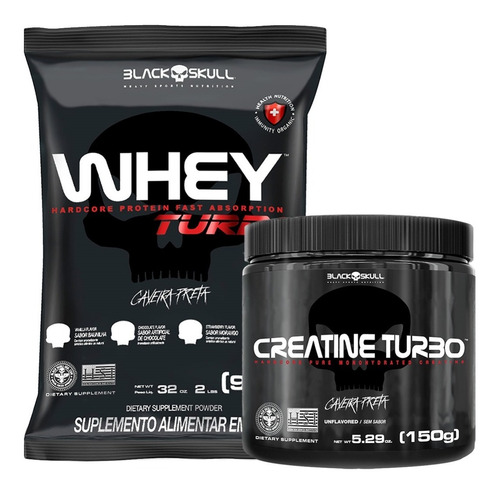 Combo Ganho De Massa (whey Protein + Creatina Black Skull)