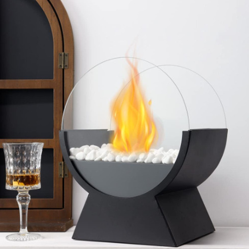 Chimenea De Bioetanol Etanol Para Mesa Con Vista De Vidrio