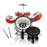 Bateria Infantil Com Banquinho Importway Musical C/ Baquetas