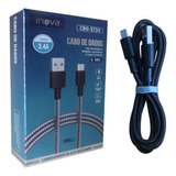 Kit 10 Cabo De Dados Usb Turbo Tipo C Inova Original Atacado