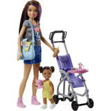 Muñeca Skipper Babysitting Bouncy Stroller Baby Set