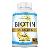 Biotina 10000 Mcg Alta Potencia Cabello Piel Uñas 120 Cap