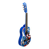 Violão Infantil Phx Marvel Capitão América Acústico 6c Nylon Cor Azul Capitão América Orientação Da Mão Destro