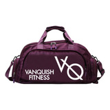 Mochila Deportiva Maleta Gym Viaje Vanquish Fitness V Q G Color Morado Con Blanco Diseño De La Tela Impermeable