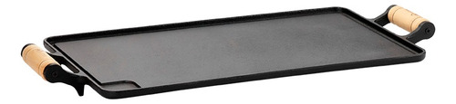 Chapa Bifeteira De Ferro Grande 2 Alças Madeira 53x24 Grill