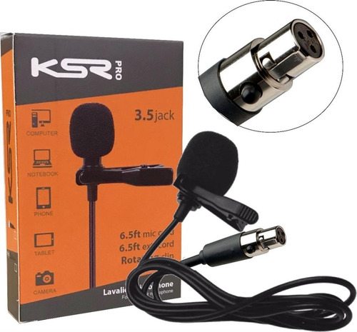 Microfone Lapela Ksr Lt2c Mini Xlr Serve Transmissor Akg 