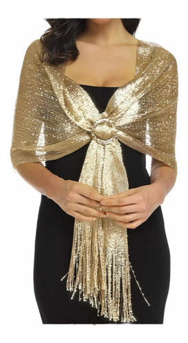 Chalina Brillosa De Fiesta Elegante Vestido Pashmina Noche